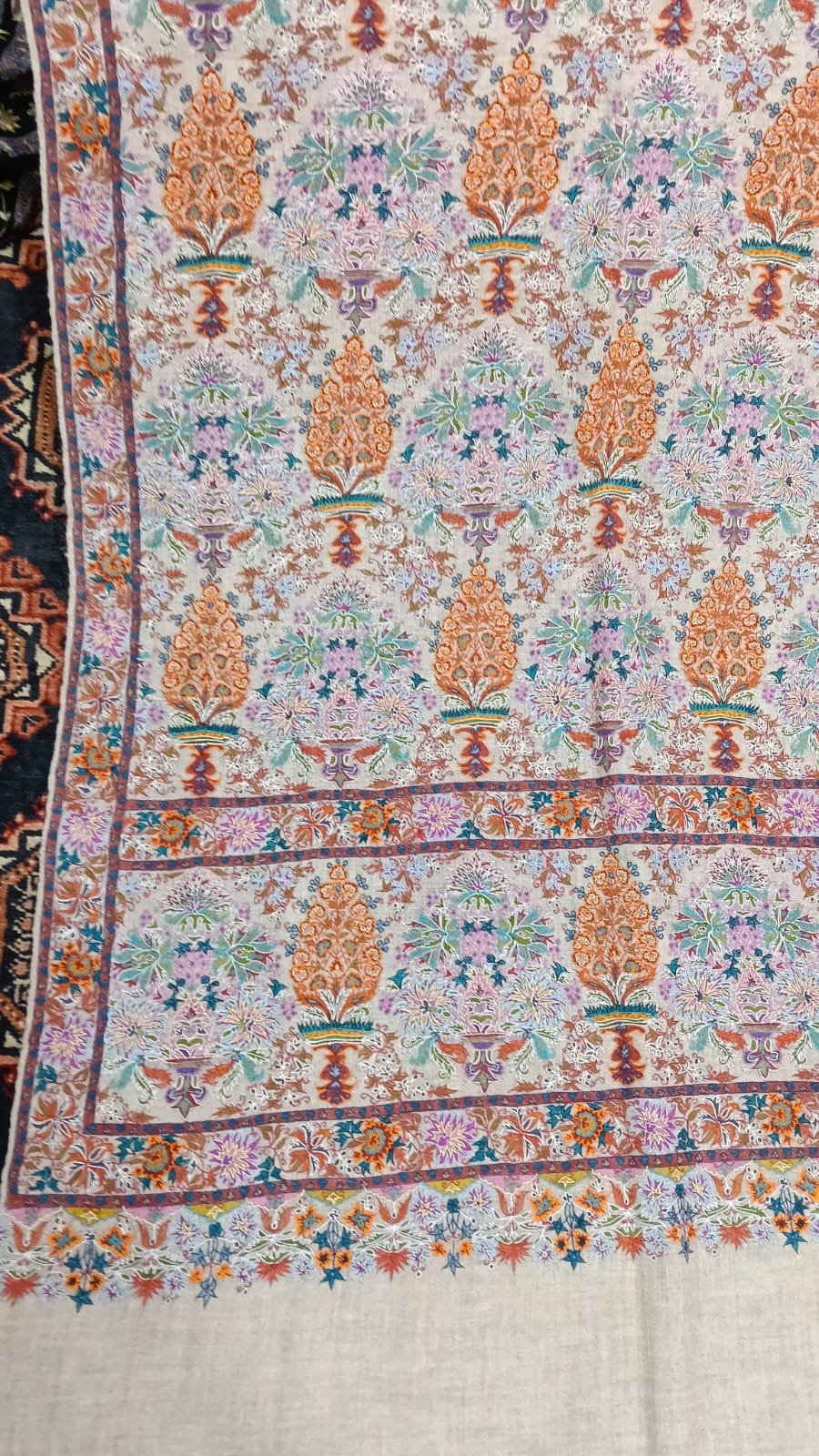 Pashmina kalamkari shawl najibabadi 