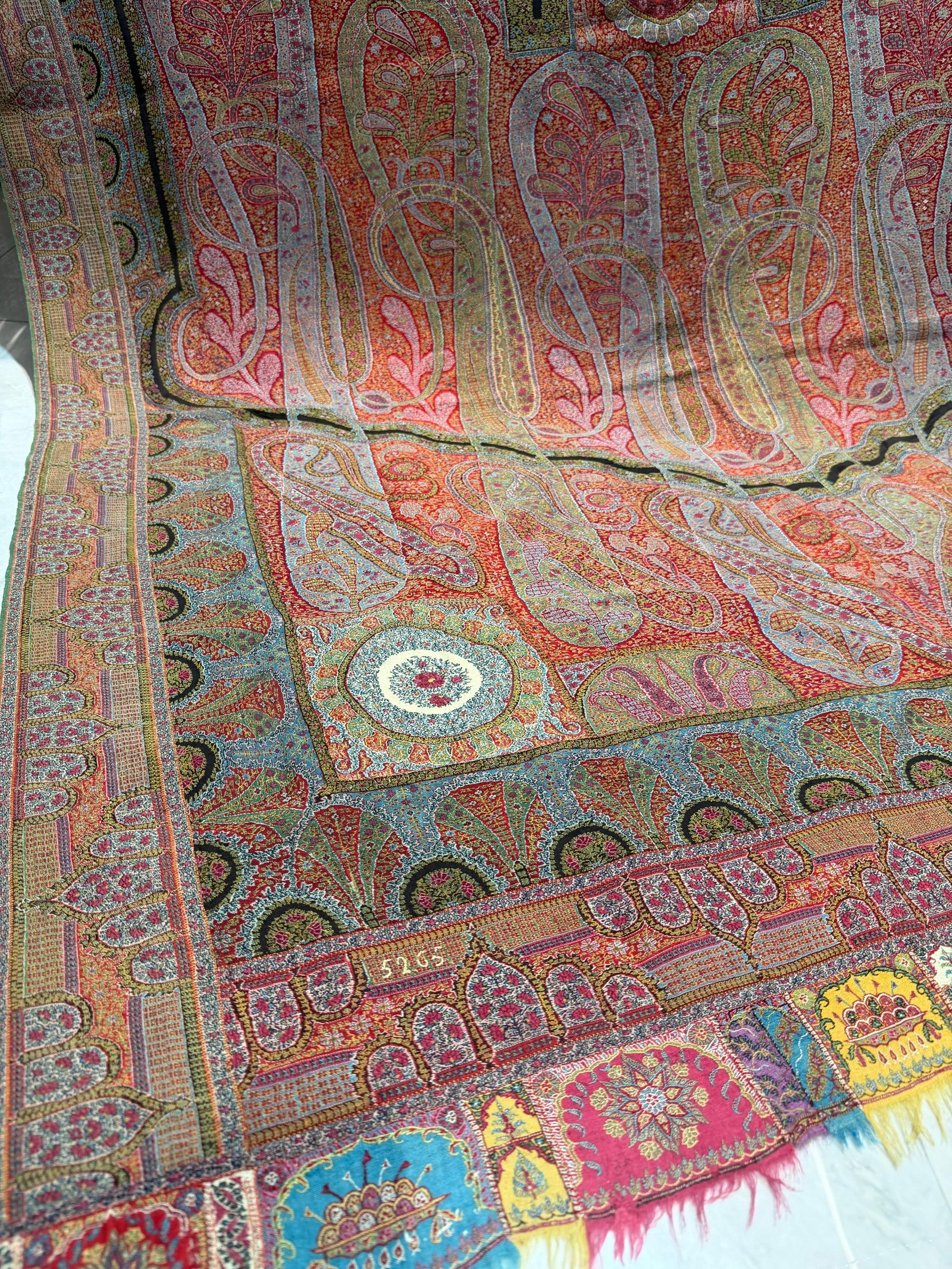 Antique Kani Jamawar shawl unique regal gents