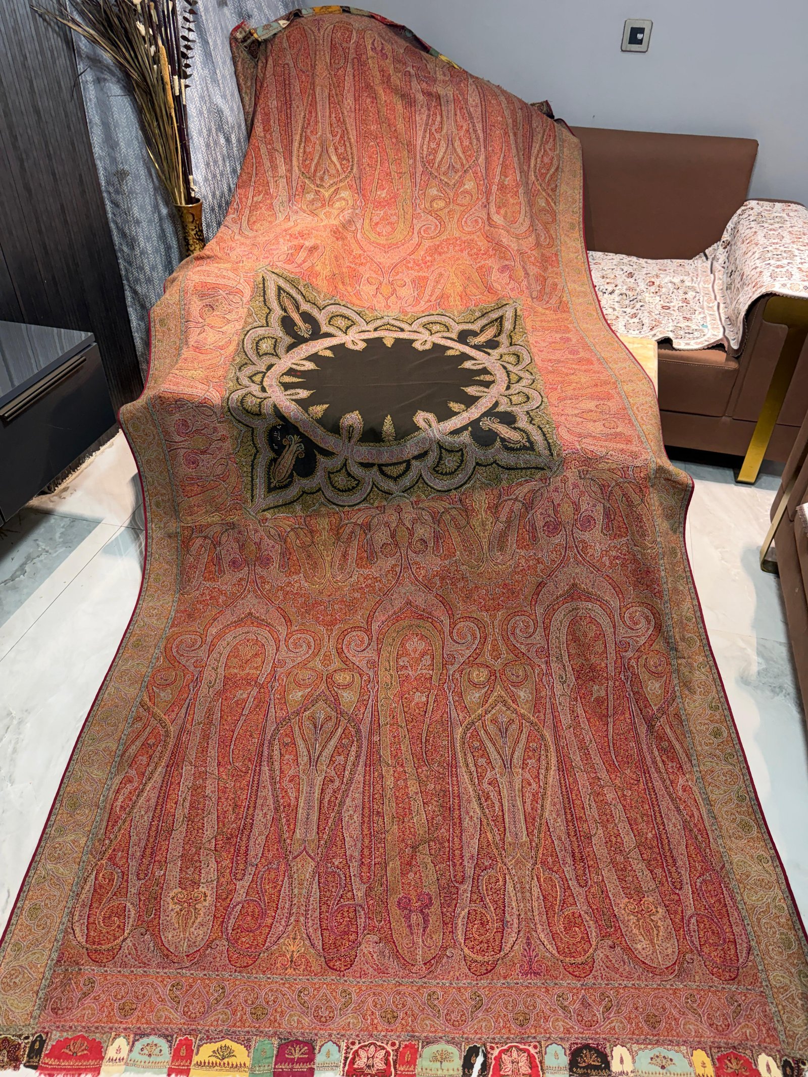 Antique Kani Jamawar shawl unique regal gents