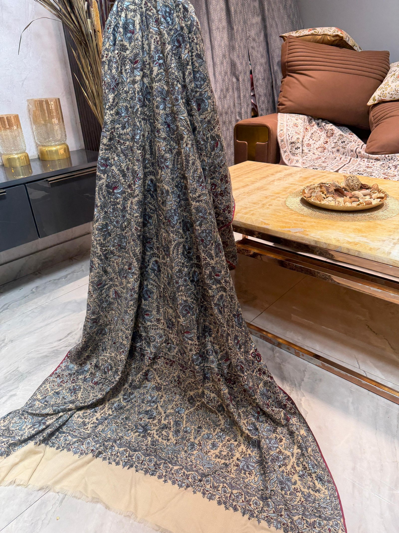 Pashmina needle work Resham unique jama