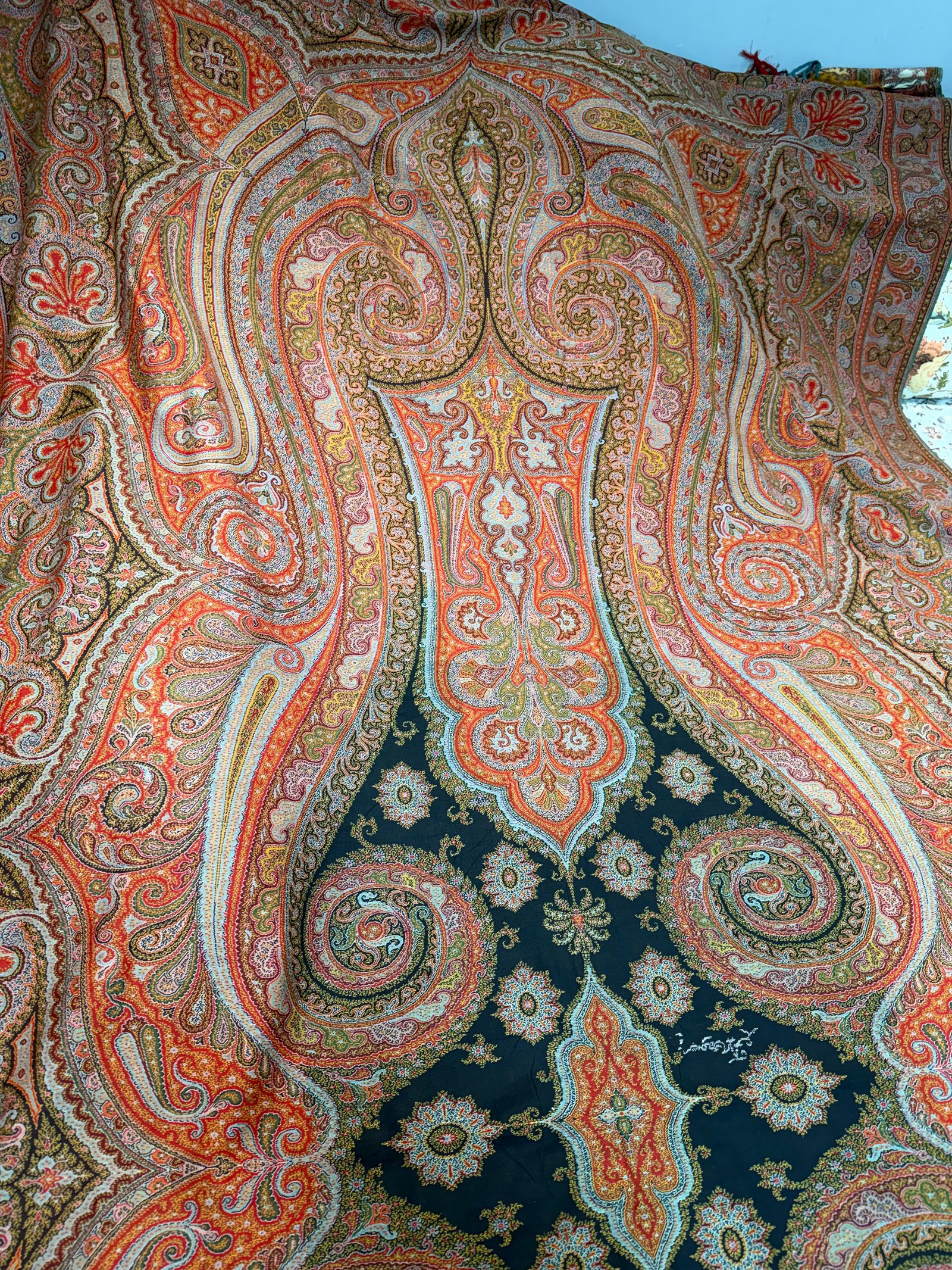 Paisley gents long shawl unique 