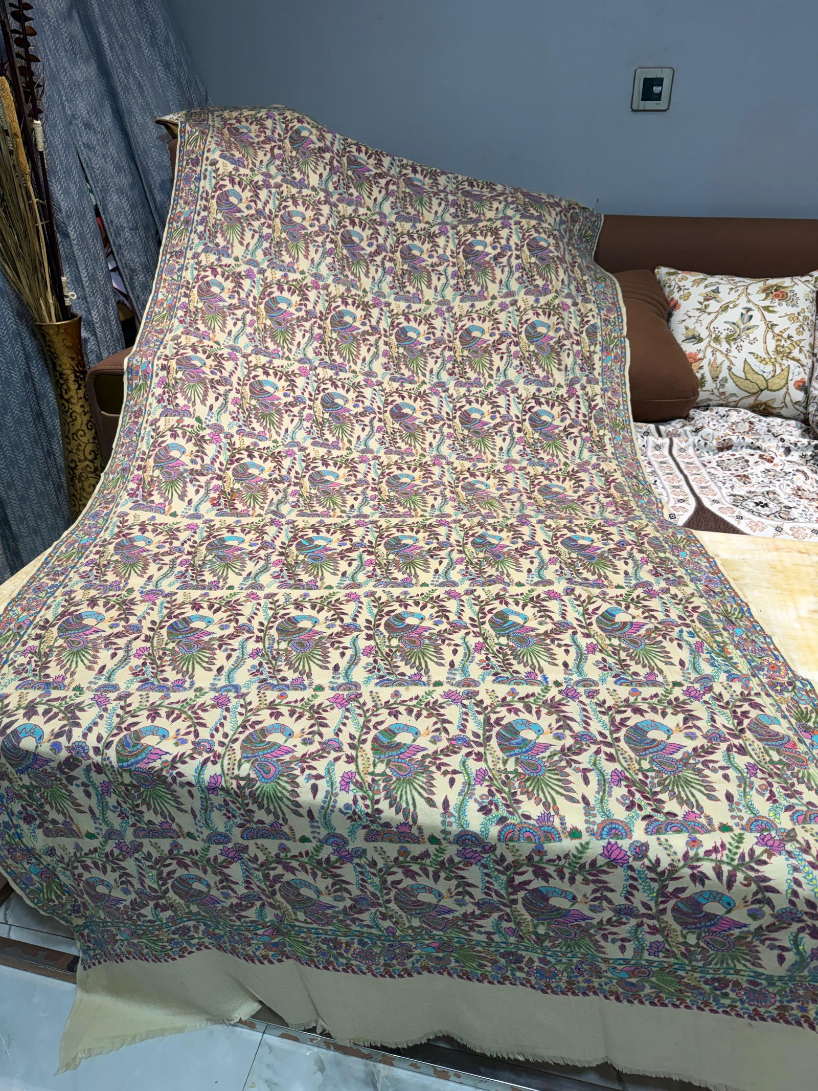 Pashmina kalamkari needle work 