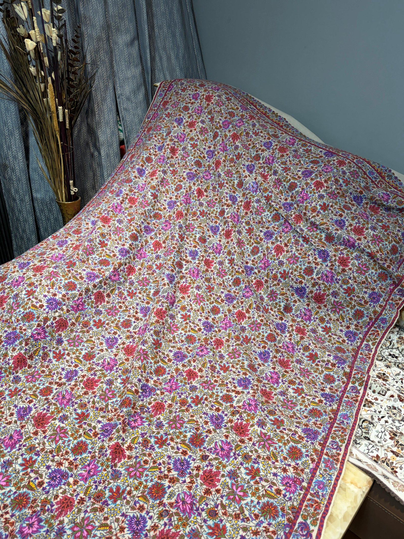 Pashmina kalamkari needle work unique shawl 